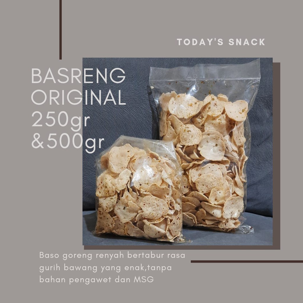 

AFTHAN SNACK KERIPIK VIRAL BASRENG ORIGINAL RASA BAWANG 500GR