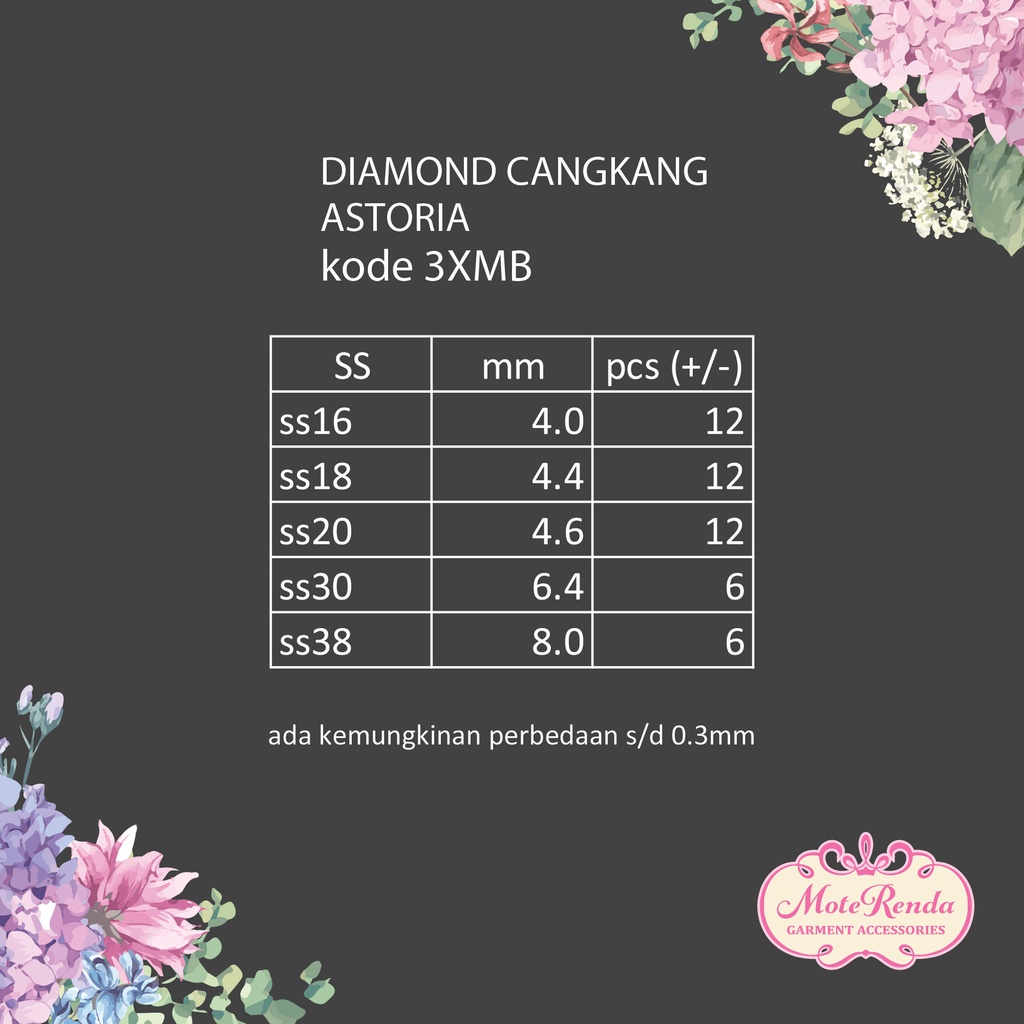 Astoria payet kristal jahit cangkang, kaki 4, ab&amp;silver kode 3XMB