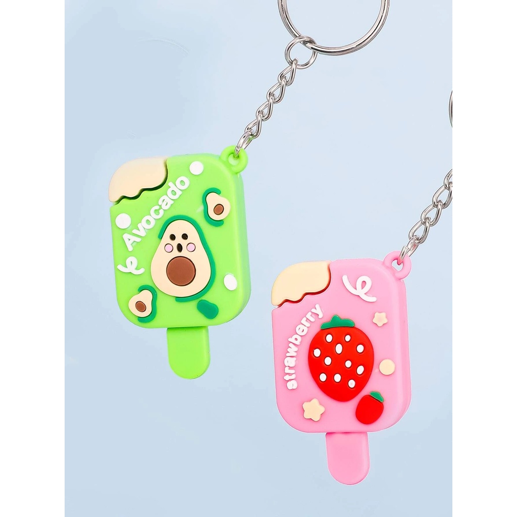 GANTUNGAN KUNCI ES KRIM / Ganci Karakter Ice Cream Buah Unik Lucu / Gantungan Tas / Bag Charm / Souvenir Murah / Keychain / COD