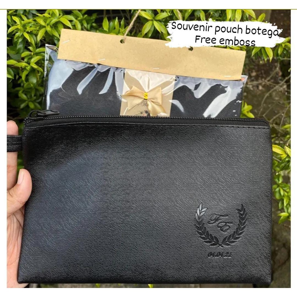 SOUVENIR POUCH BOTEGA FREE EMBOSS ADA 2 UKURAN - SOUVENIR DOMPET BOTEGA