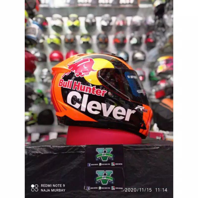 HELM GM RACE PRO BLACK ORANGE TERMURAH