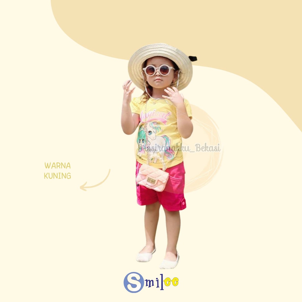 Setelan Anak Cewe Kuning Girls Size 1-3tahun Murah