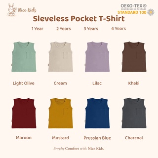 Nice Kids Sleeveless Pocket Tee | Baju atasan anak Unisex