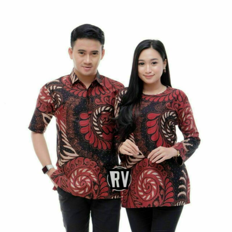 Batik Couple Modern // Hem Pria Lengan Pendek // Atasan Wanita // Batik Modern