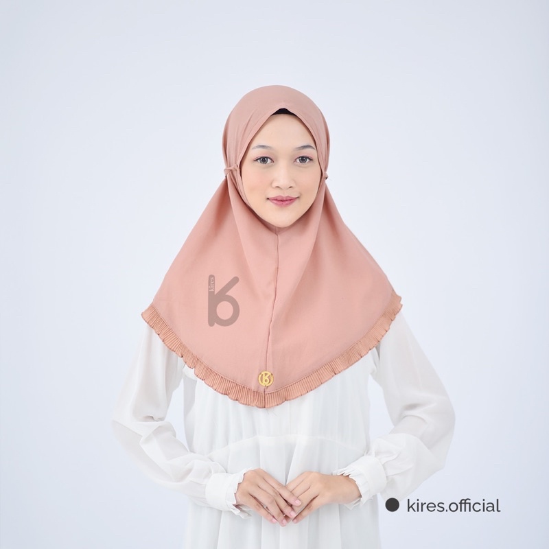 BUY 1 GET 1! Bergo Shiren Rampel Plisket Size L Dapat 2 Pcs