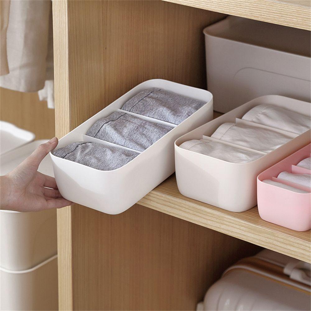 Solighter Drawer Organizers Plastic Simple Desktop Drawer Underwear Organizer Kotak Penyimpanan Plastik