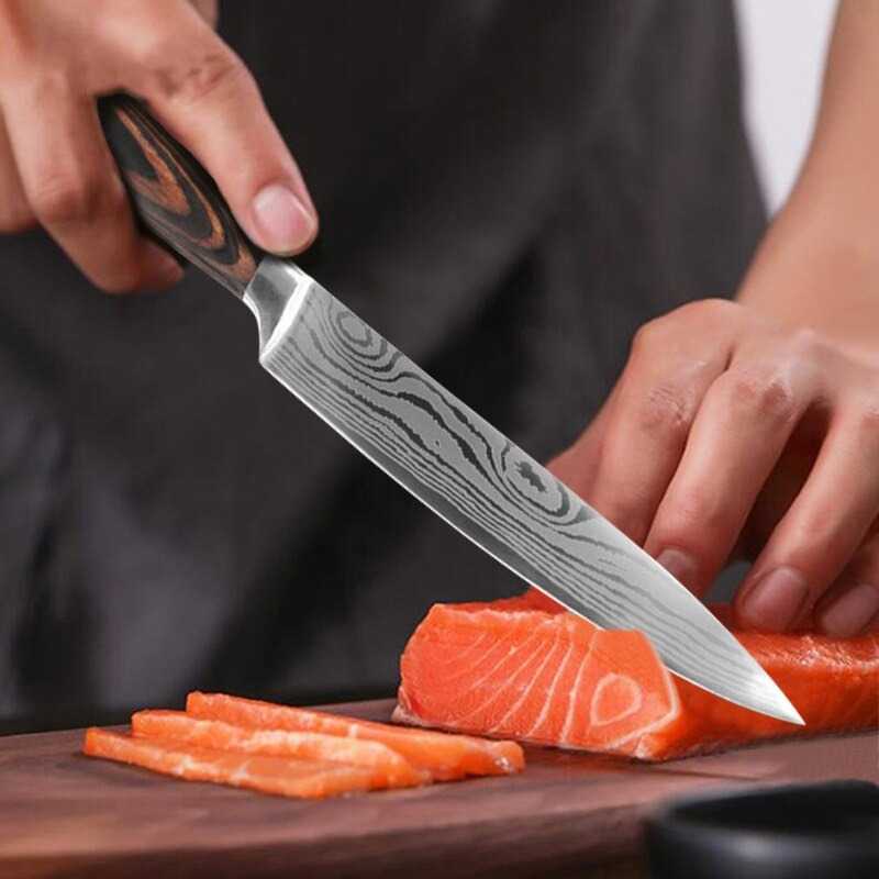 TD-DA1 Xituo Set Pisau Dapur Damascus Pattern Stainless Steel 5 PCS - DL5