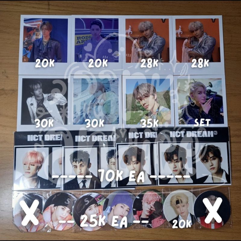 MERCH NCT POLAROID STICKER HELLO FUTURE, FILMSET GLITCH MODE, CIRCLE CARD WE BOOM. Yuta, Taeyong, Ju