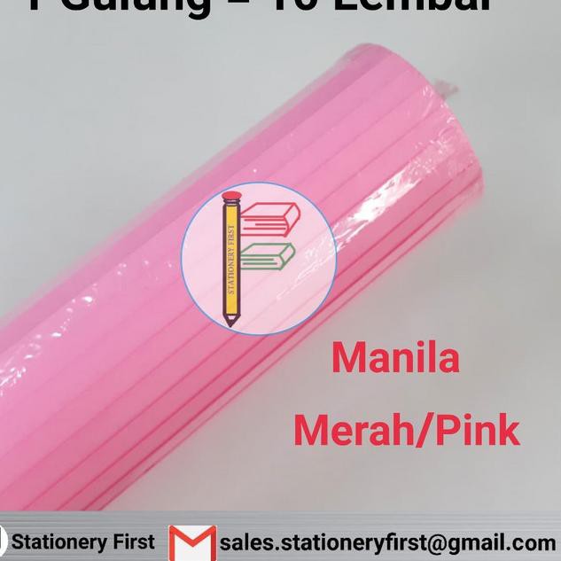 

Wow Murah><bgs-938 Kertas Karton Manila BC Merah Pink Doff Per Roll 10 Lembar Serbaguna