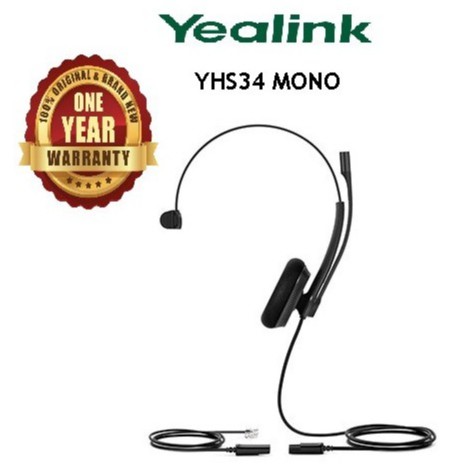 Yealink YHS34 Mono Wired Headset