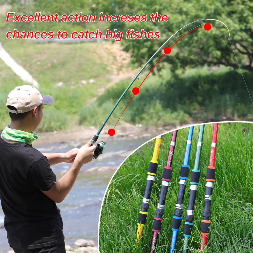 Joran Pancing CHEAP Telescopic Fishing Rod Portable EVA Handle Baitcasting Good Flexibility Strong Pulling Force Fishing Rod for Freshwater River Lake