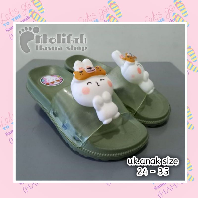 sandal anak slop boneka kelinci perempuan 361d/c Dulux