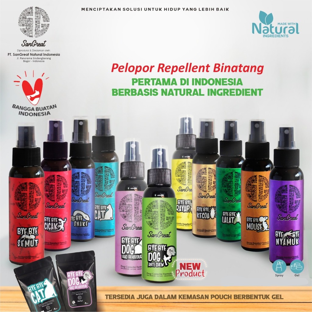 SanGreat Bye Bye Dog Bad Behaviour Dog Repellent pengusir anjing Gel 70 gr non pestisida aman