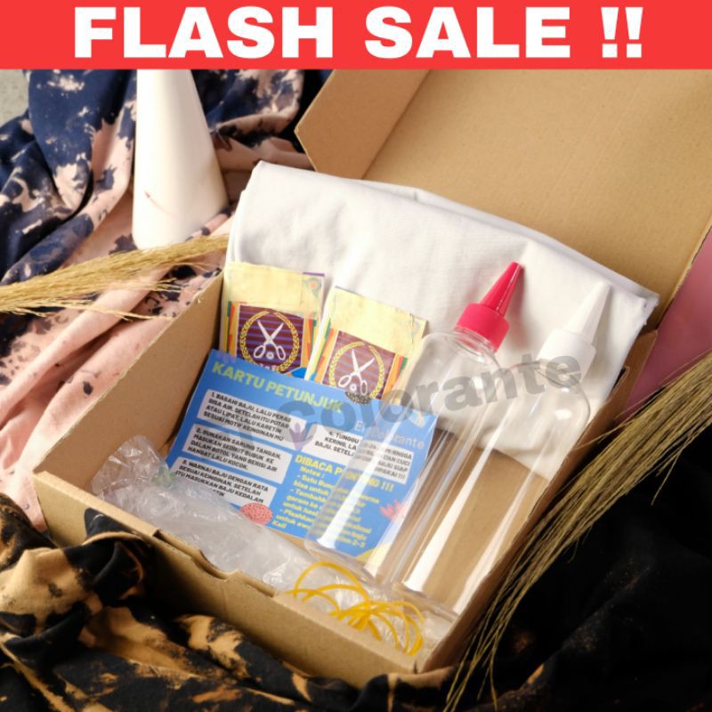 Tie Dye Kit Paket + Kaos Lengan Pendek T-Shirt Komplit Tie Dye Kit T Shirt DIY