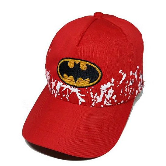 Topi Anak Laki-Laki MARVEL COMIC Superhero Sablon Sublim Fullprint-BATMAN MERAH
