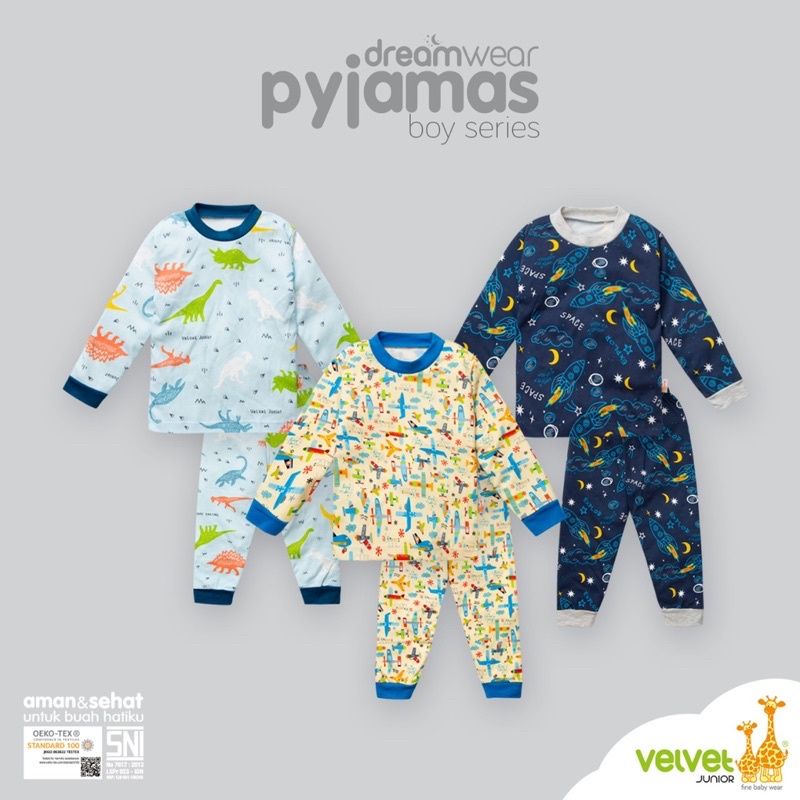 VELVET Piyama Bayi / Setelan Bayi Lengan Panjang Big Size Uk. 2 - 3