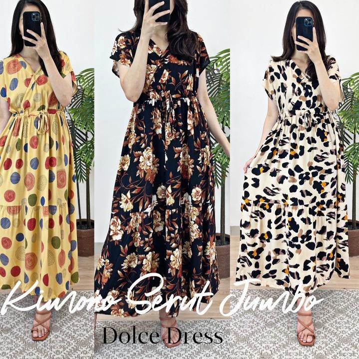 ⅎ Daster Kimono Serut Jumbo - Daster Busui HomeDress by DolceDress ◘