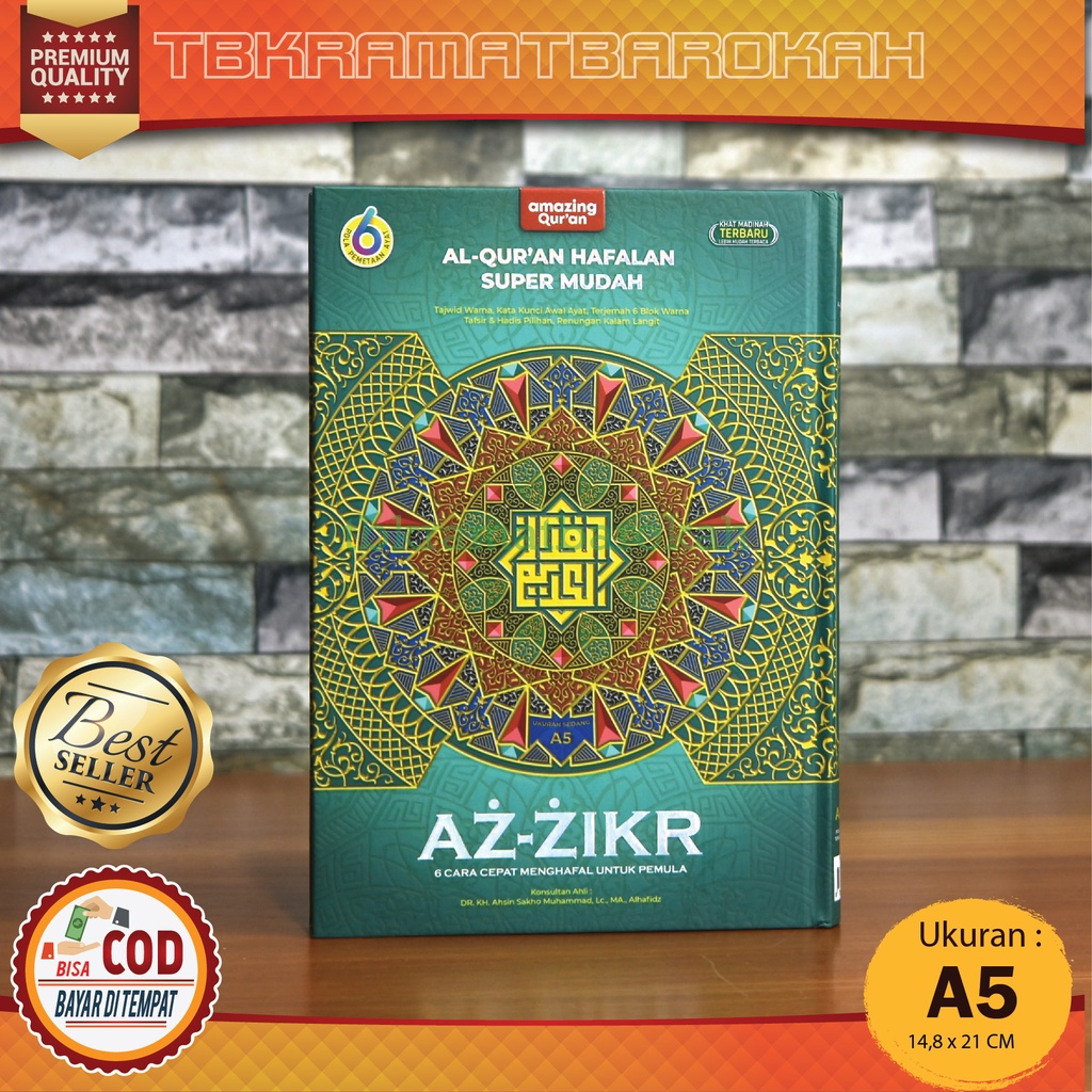 Al Quran Blok Warna Tajwid Berwarna Az-Zikr A5 Hafalan Terjemahan Khot Utsmani Madinah - Amazing Qur