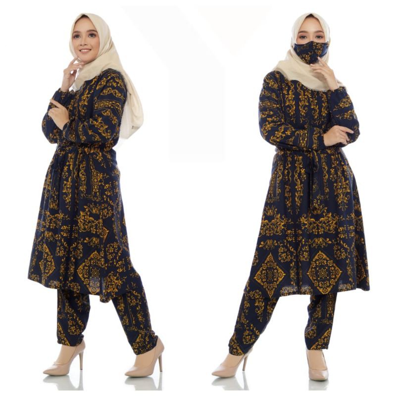 JOSJOLI_STORE/3524-3529 Setcel Rayon/Stelan Rayon Wanita Dewasa Super Jumbo 5XL Free Masker/Busui