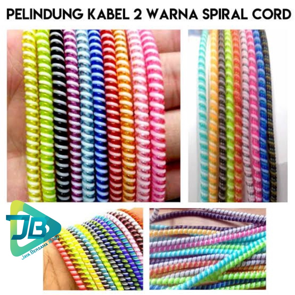 PELINDUNG KABEL 2 WARNA warni lilitan Charger spiral data cable  / CORD PROTECTOR SPIRAL 2 TONE bahan bagus JB5134