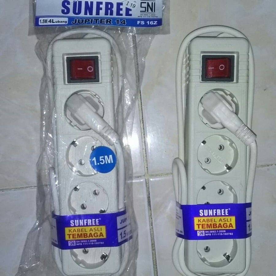 Sunfree Jupiter 14 Stop Kontak 1.5 meter 4 lubang