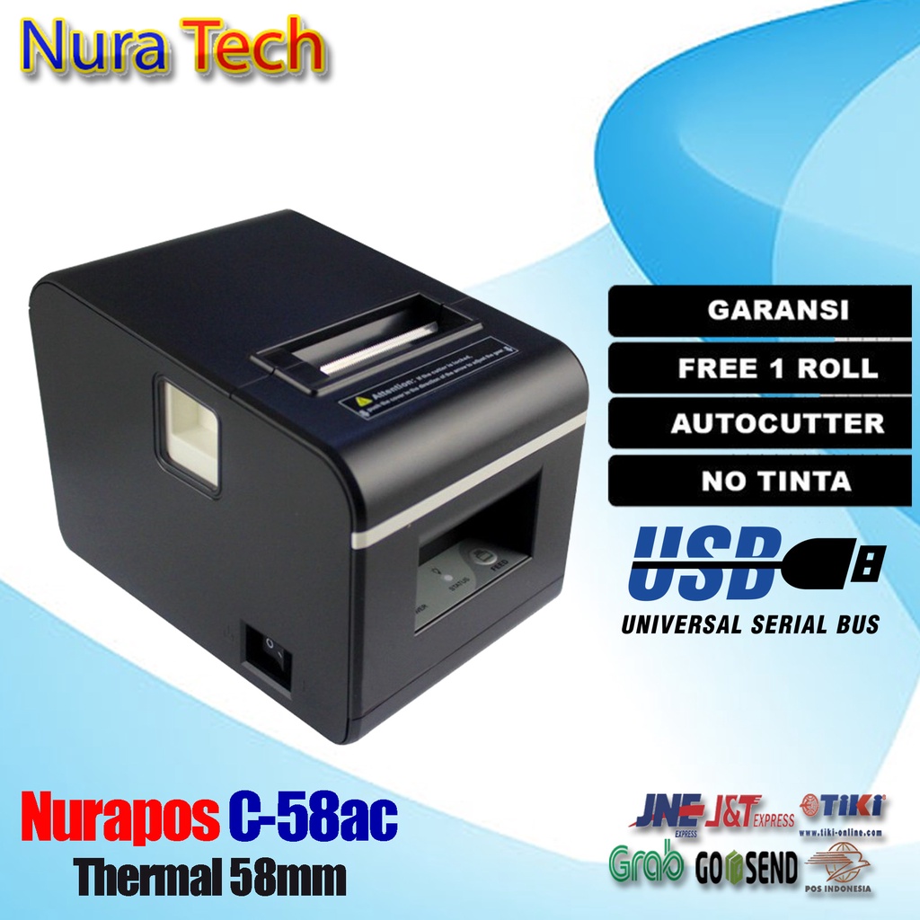 Jual PRINTER THERMAL KASIR Nurapos 58MM C9OE / C58AC USB AUTOCUTTER