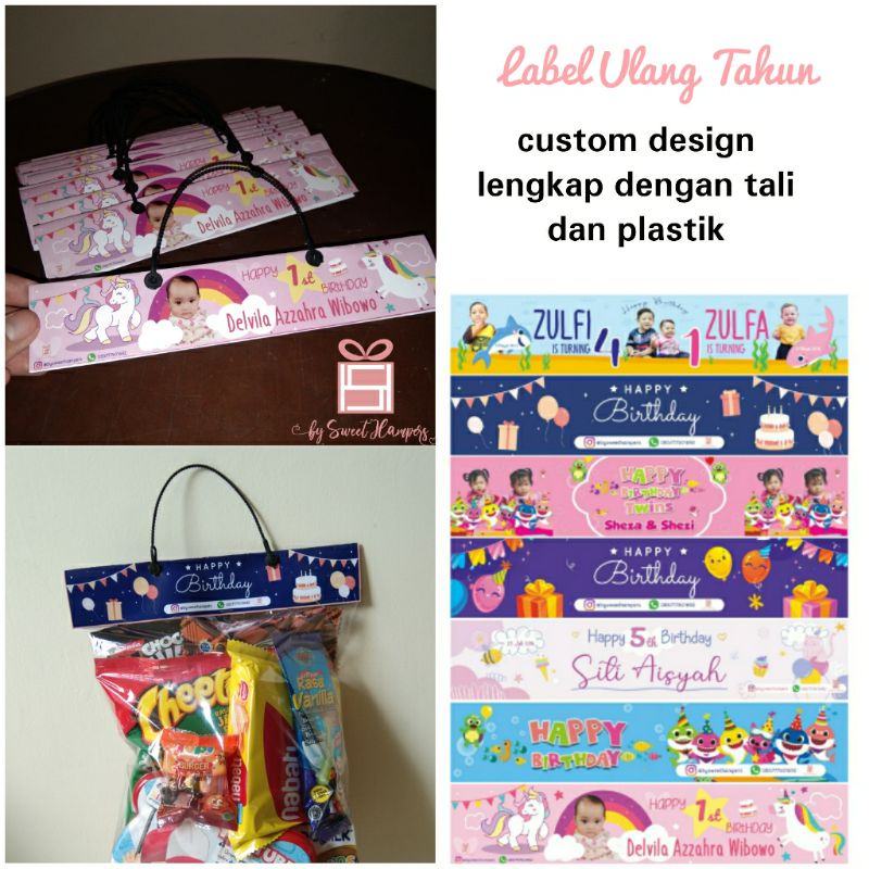 

Label dan plastik snack ulang tahun aqiqah lebaran custom