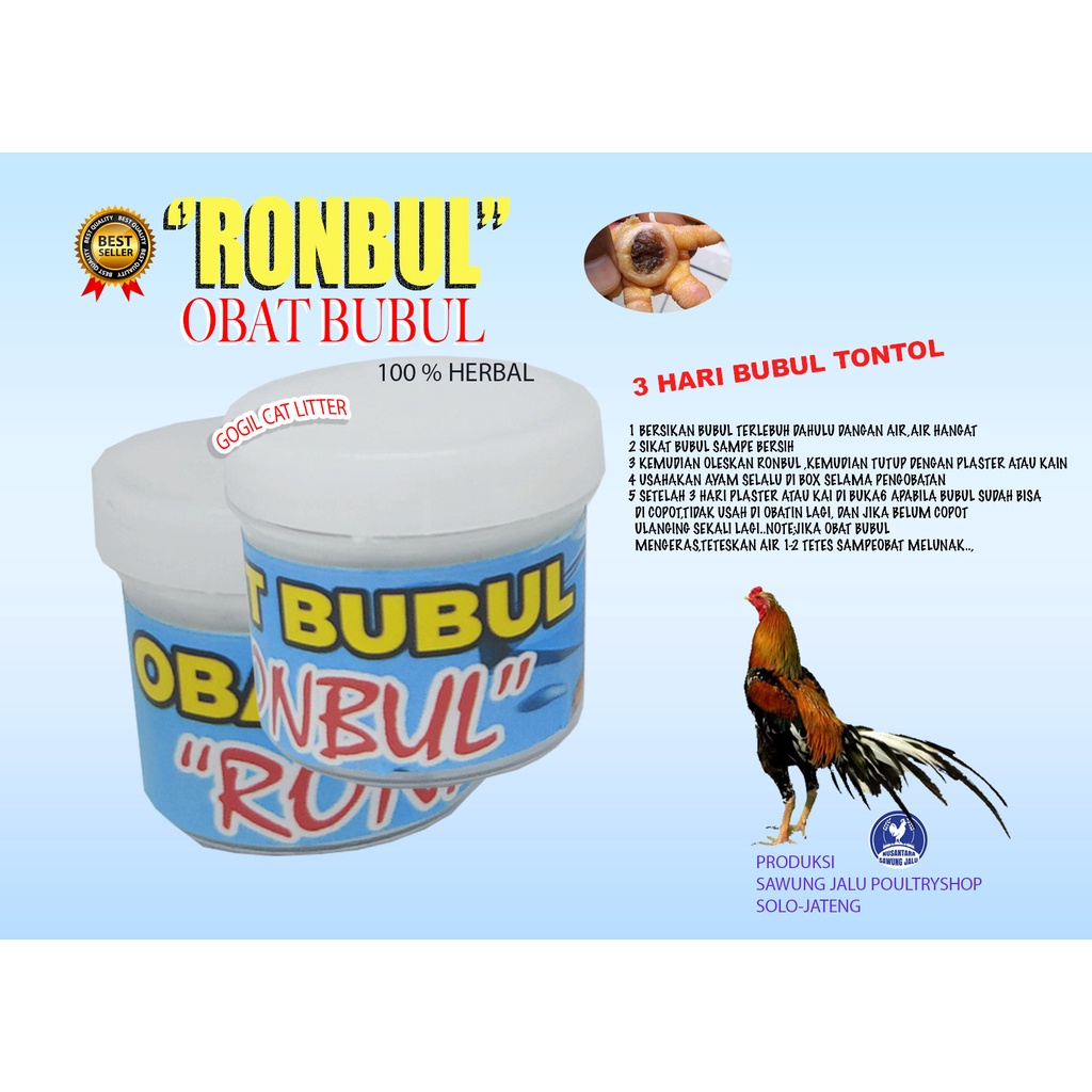 RONBUL-OBAT BUBUL AYAM-ANTI BUBUL AYAM-PENGUAT AYAM-(OBAT ,VITAMIN, DOPING AYAM,ADUAN,PETARUNG,JALU,JAGO,)