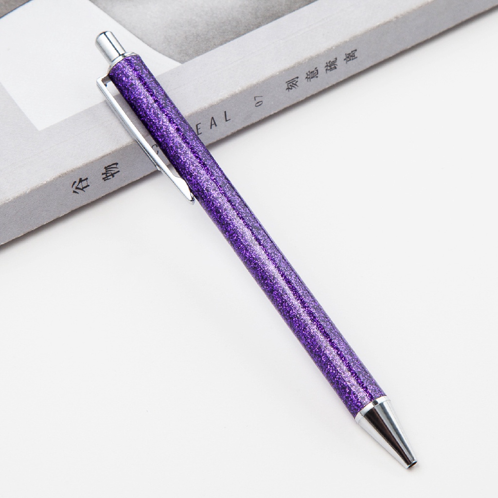 1 Pcs Ballpoint Pen 1.0mm Refill Pen Glitter Metal Pen Student Stationery Office School Pen