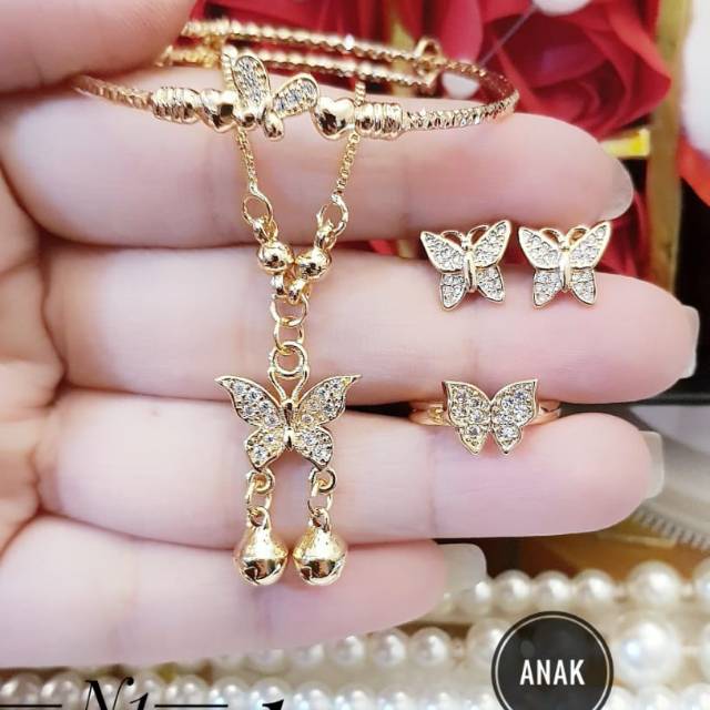 Xuping set perhiasan anak lapis emas 18k 0207i