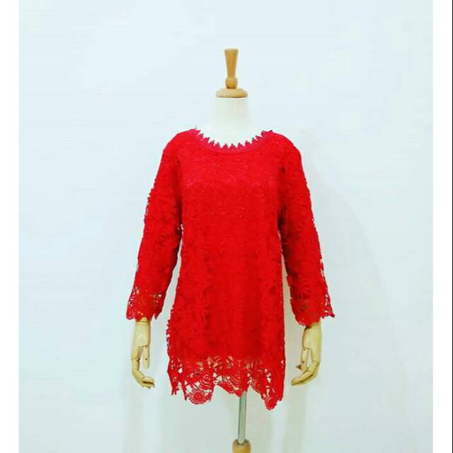 BIGSIZE JUMBO Baju Atasan Brukat Brokat Lace Bordir Wisuda Kondangan Pesta Muslim Fanny