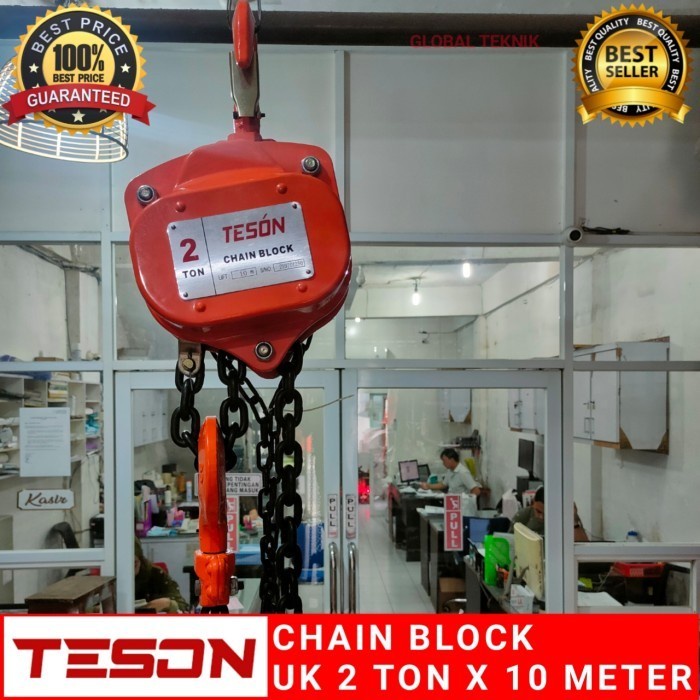 Takel manual 2 ton 10 meter Kerekan Katrol 2Tx10M Derek Hoist Lift chain