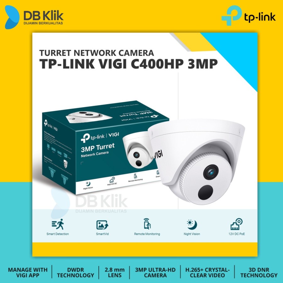 CCTV TP-LINK VIGI C400HP 3MP Turret Network Camera - VIGI C400HP-2.8mm