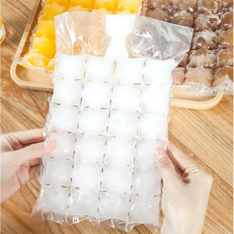 Kantong Plastik Cetakan Es Batu Sekali Pakai Isi 10pcs Ice Bag 24 Cube Beku Food Grade Kaldu Anak