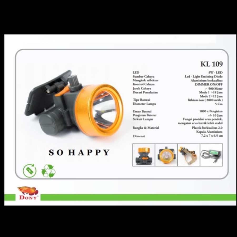 Senter kepala DONY cas KL-109