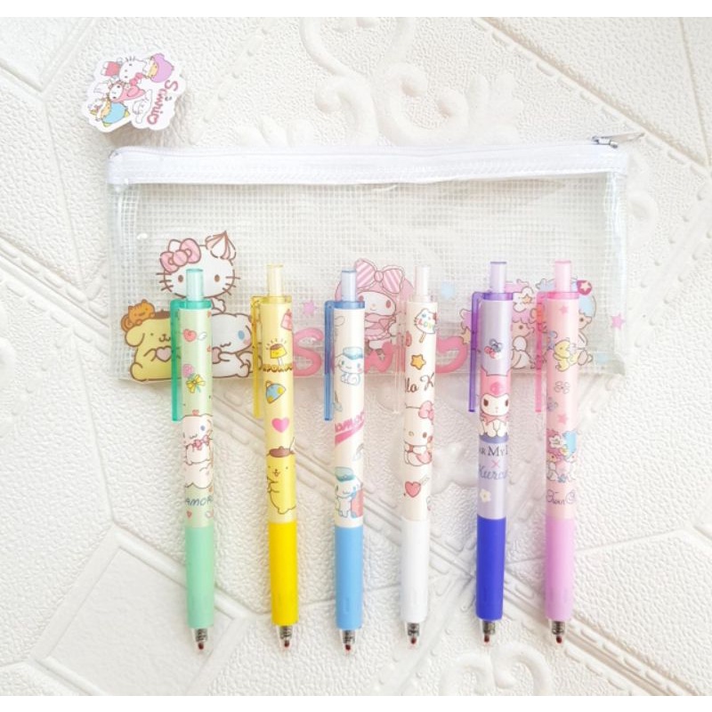 

Pulpen isi 6 + Tempat Pensil Hello Kitty My Melody Kuromi Pompompurin Cinnamoroll