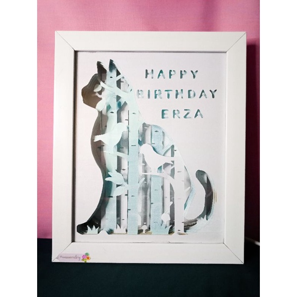 3D Paper cut light box / paper light box / lampu hias / lampu tidur uktan 25 cm × 20 cm