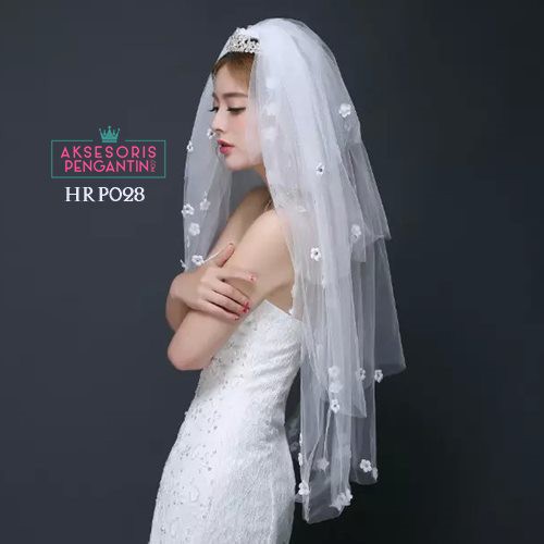 [BISA COD] AKSESORIS KEPALA LACE VEIL PENGANTIN KERUDUNG WEDDING HRP028