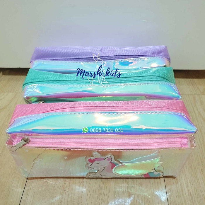 

Buruan Kotak Tempat Pensil Unicorn Hologram Sequin Gliter Manik Sekolah Pouch Diskon
