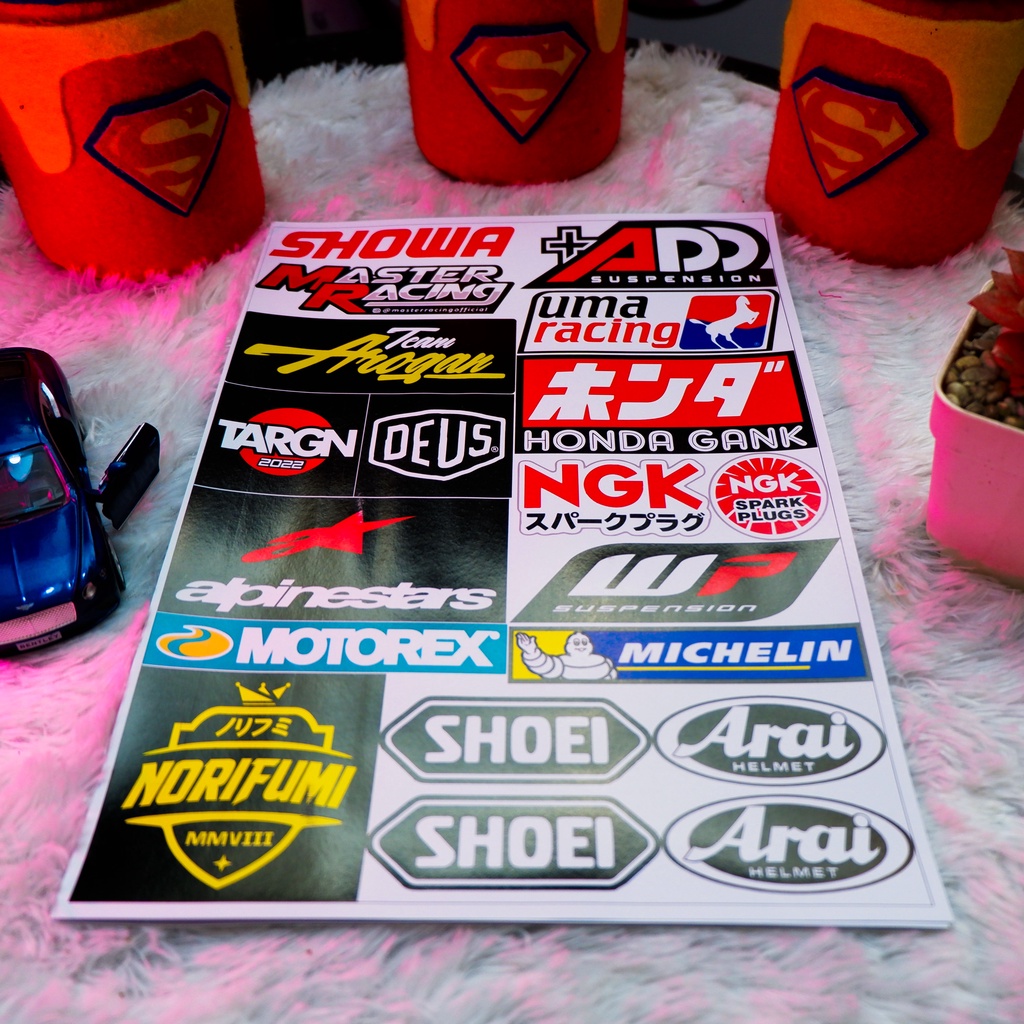 Stiker Motor, Sticker Motor, Stiker Motor Keren, Stiker Racing Motor, Stiker Sponsor Racing, Sticker Racing (PACK 7)