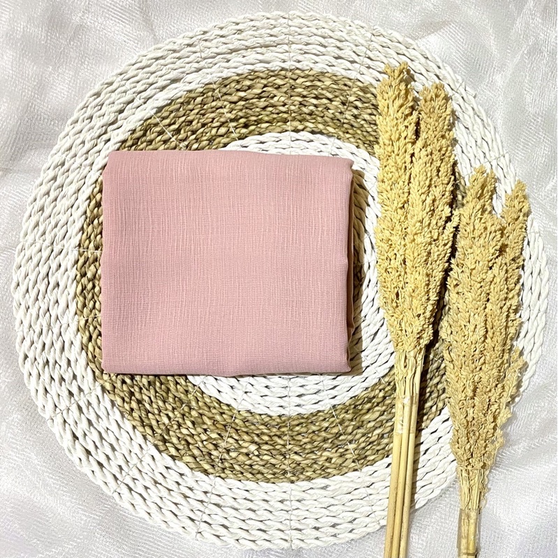 Jilbab segi empat Cornskin Premium Jahit Tepi/ Jilbab Serat Jagung / CORNSKIN-Blush