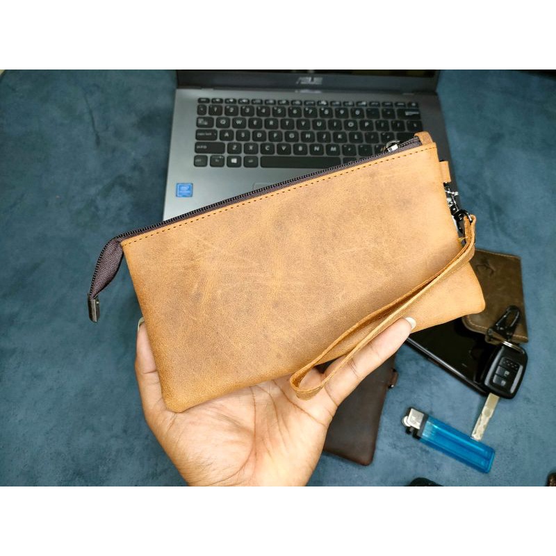 Dompet hp kulit Jurou Kulit Sapi asli crazy horse