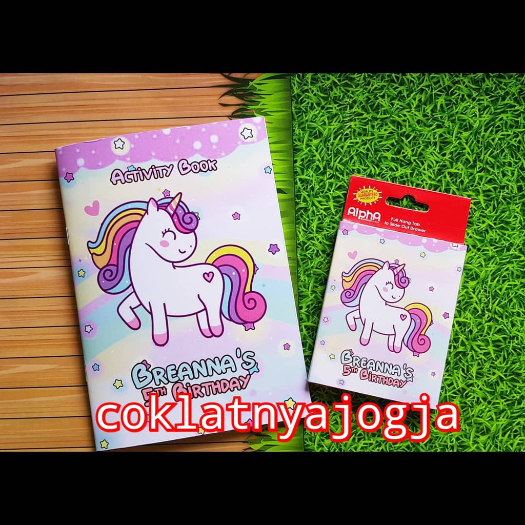 

(PO 13hari, MIN. 12 set) Set Buku Aktivitas dan Pensil Warna Box Tema Unicorn