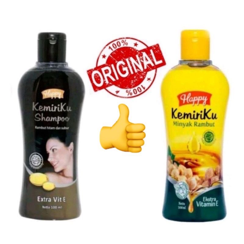 Happy Kemiriku Shampo Uban Penghitam Minyak Rambut Kemiri Penebal Rambut Anti Rontok 100ml Happy Shampo Lidah Buaya // Happy Hair Tonic Hair Lotion Penumbuh Rambut Anti Rontok Tipis Rambut Happy Minyak Zaitun Minyak Pijat Alami Natural