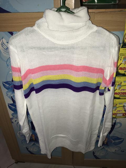 TURTLENECK RAINBOW  Sweater rajut  Baju  wanita Baju  