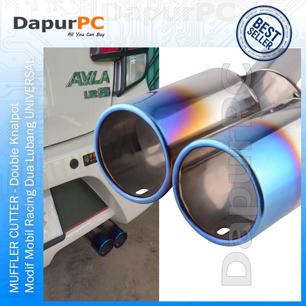 Muffler Cutter Double Knalpot Mobil Modif Racing Dua Lubang