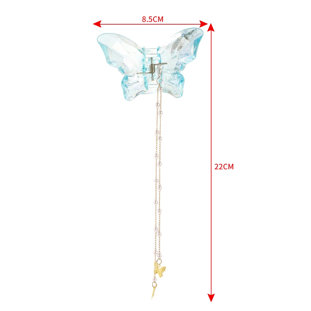 Butterfly Jepit Rambut Bentuk Kupu-Kupu Aksen Mutiara Untuk Wanita