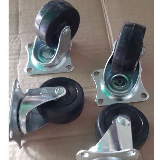 Roda lemari PER PCS/ Roda kulkas / Roda bulat / Roda etalase/Roda Lemari Roda Kursi/RODA LEMARI TROLLI TROLLEY KARET RAK SCREW