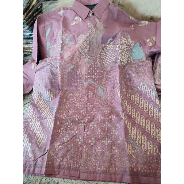 baju batik pria lengan panjang PINK DUSTY KEUNGGUAN SOF ORIGINAL PREMIUM KEKINIAN BATIK SOLO MURAH