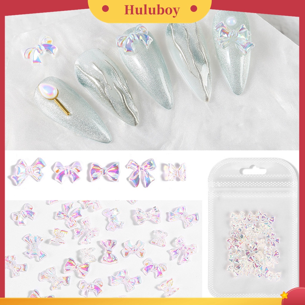 Huluboy Huluboy♡ 30pcs / Pak Pita Berlian Imitasi Bahan Resin Untuk Dekorasi Nail Art